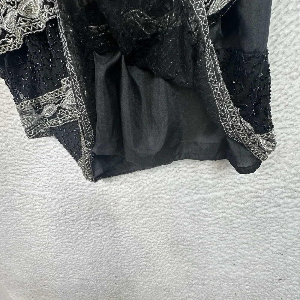 Vintage Brilliante by J.A. Black‎ Beaded 100% Silk Shift Cocktail Dress XL